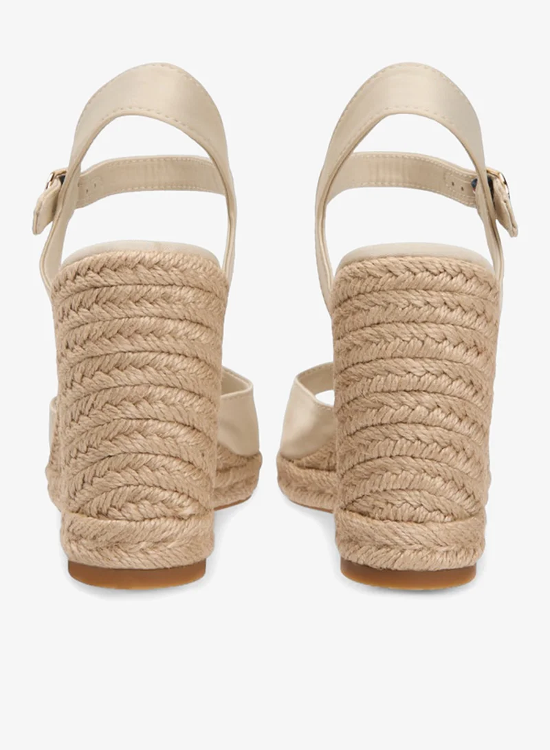 TOMMY HILFIGER  Satin Monogram Wedge Espadrilles for Women | Best Price UAE